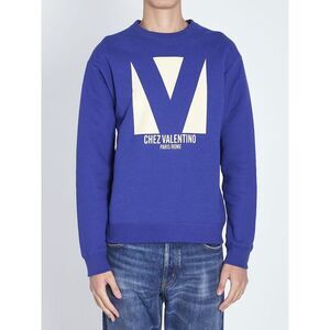 VALENTINO Logo Graphic Sweatshirt Men LIGHT BLUE Sweaters & Cardigans
